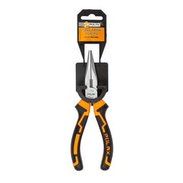 Szczypce wydłużone proste uchwyty dwukomponentowe Cr-V 160 mm Polax