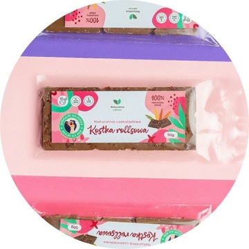 Kostka rollsowa czekolada bez cukru posypka rollsowa 50g słodka przekąska