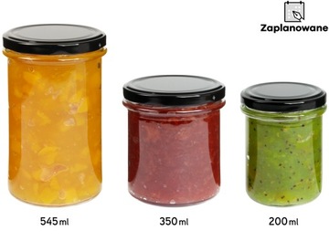 12x słoiczki słoiki na MIÓD przetwory dżem słoiki CZARNA zakrętka 350ml