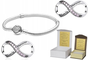 Bransoletka srebrna 19 cm CHARMS + GRATIS B119