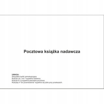 POCZTOWA KSIĄŻKA NADAWCZA A5