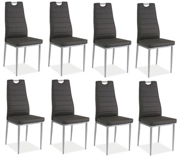 Krzesło H260 sztuk 8 szary ekoskóra/ chrom