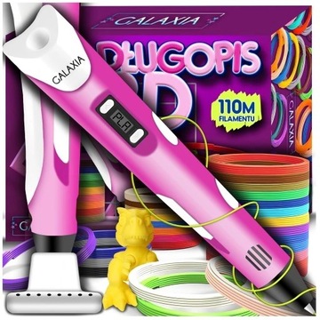 DŁUGOPIS 3D Dla Dzieci DRUKARKA 3 D PEN Zestaw + WKŁADY PLA 110 METRÓW