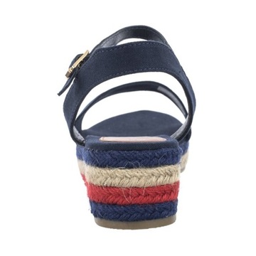 Buty Sandały Tommy Hilfiger Rope Wedge Granatowe