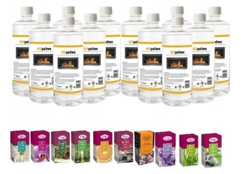 ZESTAW 12L BIOPALIWO bioetanol płyn biokominka aromaterapia 10 olejków