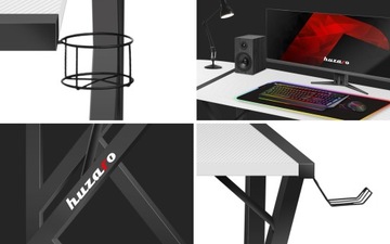 СТОЛ ИГРОВОЙ КОМПЬЮТЕРНЫЙ, УГЛОВОЙ, ИГРОВОЙ СТОЛ CARBON, РЕГУЛИРУЕМЫЙ, HUZARO