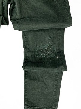 Damskie spodnie dżinsowe rurki z cyrkoniami dziury