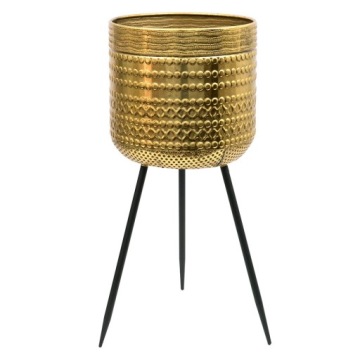 DONICZKA METALOWA CZARNA ZŁOTA70x30cm ZE STOJAKIEM