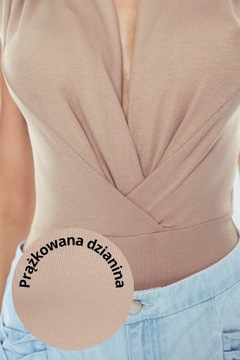 Jeny body bez rękawów prążkowana dzianina Eldar L