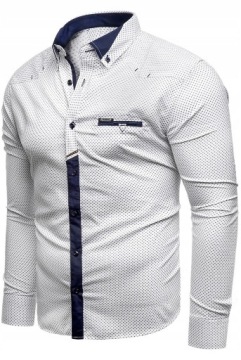 5XL - KOSZULA MĘSKA 19-603 SLIM-FIT