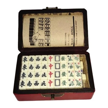 Chiński Mahjong Travel Mini Mahjong dla rodziny festiwalowej 16,8 cm x 11