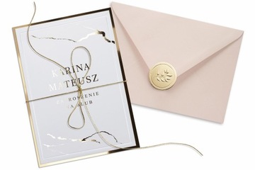 ZAPROSZENIA ŚLUBNE ZŁOTE SREBRNE ŚLUB ROSE GOLD