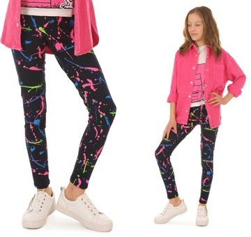Legginsy wzorzyste getry NADRUKI - 164 KROPEK 032