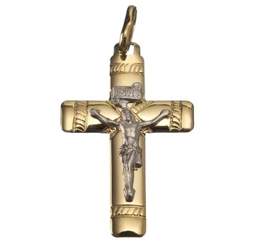 ПОЛНАЯ ЗОЛОТАЯ ЦЕПЬ 585/ 45 СМ. ГРАВИРОВАННЫЙ КРЕСТ