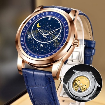 Мужские механические часы со звездообразным циферблатом.