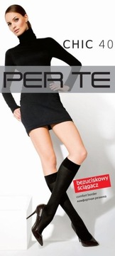 Podkolanówki Per Te bezuciskowe Chic 40 ~ czarne