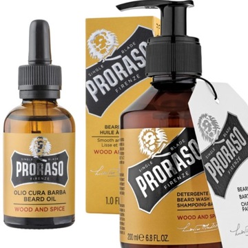 Proraso Zestaw Wood&Spice Olejek do Brody 30ml + Szampon do Zarostu 200ml