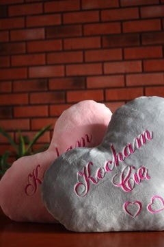 Подушка в форме сердца ко Дню святого Валентина, большая XL, 40x50 см, с вышивкой «Посвящение», полярная длинношерстная