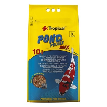 TROPICAL POND PELLET MIX 10L 1,3KG Pokarm dla ryb pływające kuleczki
