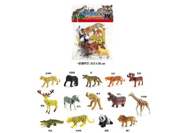 ZWIERZĘTA DZIKIE DUŻY ZESTAW FIGURKI SAFARI 14 SZT