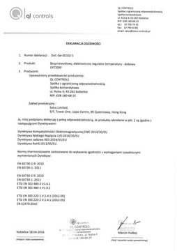 SALUS RT520 Przewodowy, natynkowy regulator