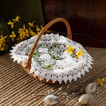 Serwetka DO KOSZYCZKA WIELKANOCNEGO święconki 40 cm duża okrągła koronkowa