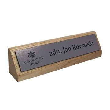 Identyfikator na biurko drewniany - Grawer