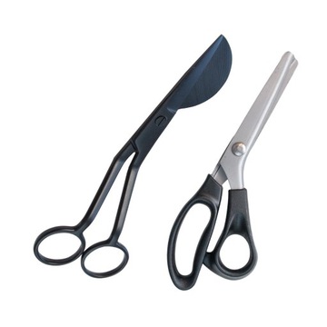 2Pcs Applique Scissors Duckbill Straight Handle Crafting Tool Carpet