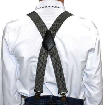 Однотонные мужские красные подтяжки к брюкам на мотоцикл 6S.