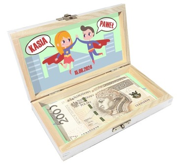 Деревянная копилка, белая, свадебный подарок жениху и невесте.