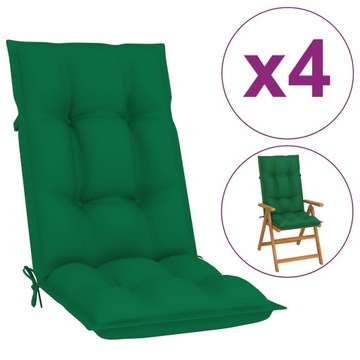 Poduszki na krzesła ogrodowe 4 szt. zielone 120x50