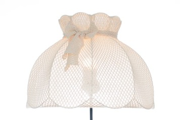 Abażur klosz koronka bawełniana 25x51x36 ECRU