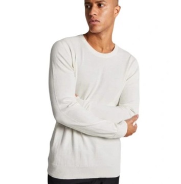 PULL & BEAR sweter męski kremowy M/L