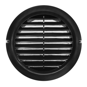 Kratka wentylacyjna okrągła czarna fi 125 mm
