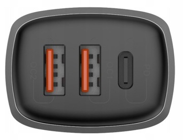 АВТОМОБИЛЬНОЕ ЗАРЯДНОЕ УСТРОЙСТВО ДЛЯ ТЕЛЕФОНА 3x ВХОДА (2xUSB 1x C) 56 Вт PD QC3 3A 12V