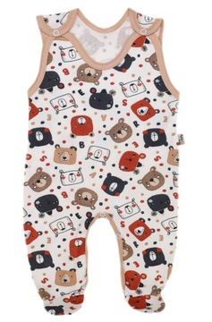 ŚPIOCHY NIEMOWLĘCE ŚPIOSZKI BAWEŁNIANE ROZPINANE r.56 SPACE BEAR /18/