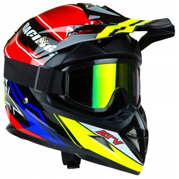 KASK CROSS ENDURO QUAD Junior GOGLE+kominiarka