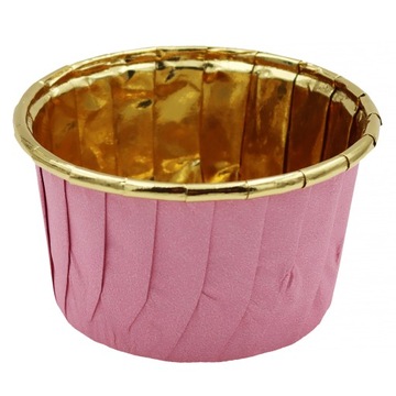 Papilotki do muffinek Cupcake Foremki do babeczek różowo-złote - 50 szt.
