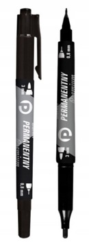 TETIS Marker permanentny dwustronny CZARNY PREMIUM