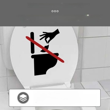 NAKLEJKA NA SEDESĘ TOALETOWĄ PRZYPOMNIENIE ZDEJMOWANA NAKLEJKA NA POKRYWĘ ZNAK OSTRZEGAWCZY