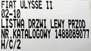 LIŠTA DVEŘE LEVÝ PŘEDNÍ FIAT ULISEE II 02-10 1488089077