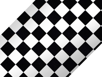 Самоклеящаяся фольга Мебельный шпон Шахматная доска Глянцевая клетчатая белая и черная