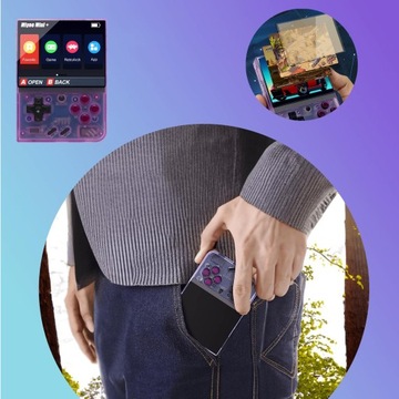 Прозрачная фиолетовая консоль Портативная игровая консоль Miyoo mini plus PS1