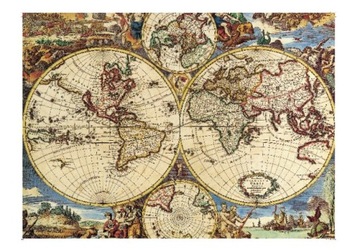 PUZZLE 1000el. HISTORYCZNA Mapa Świata