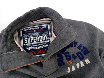 SUPERDRY PREMIUM FLEECE BAWEŁNIANA BLUZA r. S