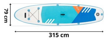 Надувная доска для серфинга 315 см, весло для плавания, аксессуары для плавания.