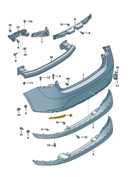 PRAWY ODBLASK W ZDERZAKU TYŁ SEAT IBIZA 6J3945106G