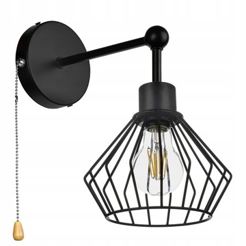 Kinkiet Ścienny LED Lampa Loft Druciany z włącznikiem