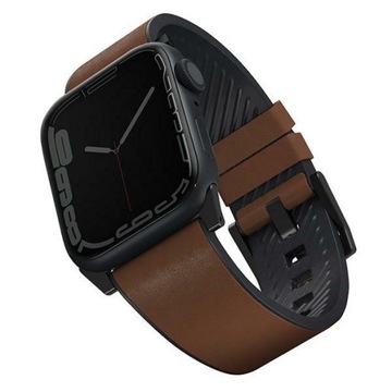 Pasek UNIQ Straden Skórzany Strap Leather brązowy do Apple Watch 9 45mm