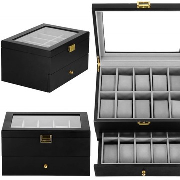 КОРОБКА-ОРГАНИЗАТОР КОРОБКА ДЛЯ ЧАСОВ КОРОБКА ДЛЯ ЧАСОВ КАССЕТА 20 шт. ЮВЕЛИРНЫЕ УКРАШЕНИЯ